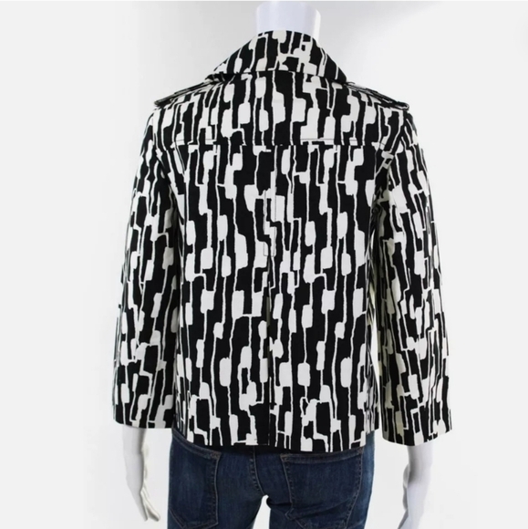 Michael Kors  Abstract Print Six Button Blazer Black & White Size Medium NWOT - Picture 4 of 12